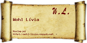 Wohl Lívia névjegykártya